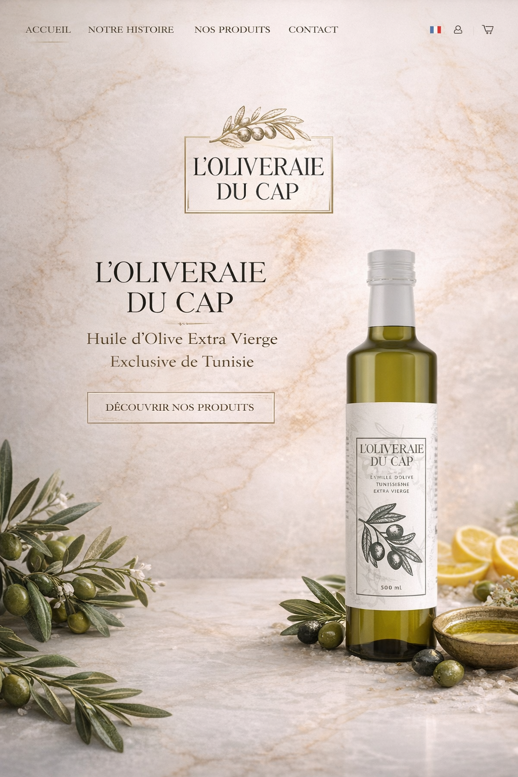 Huile d'olive extra vierge tunisienne – L'Oliveraie du Cap - L’oliveraie du cap